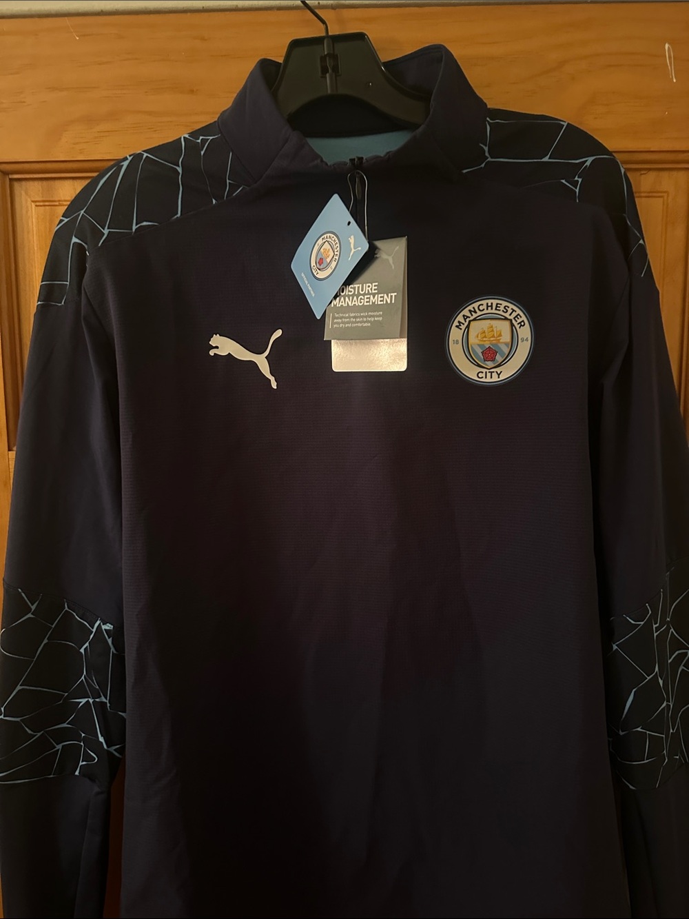 Puma Manchester City Navy and Light Blue Training Top